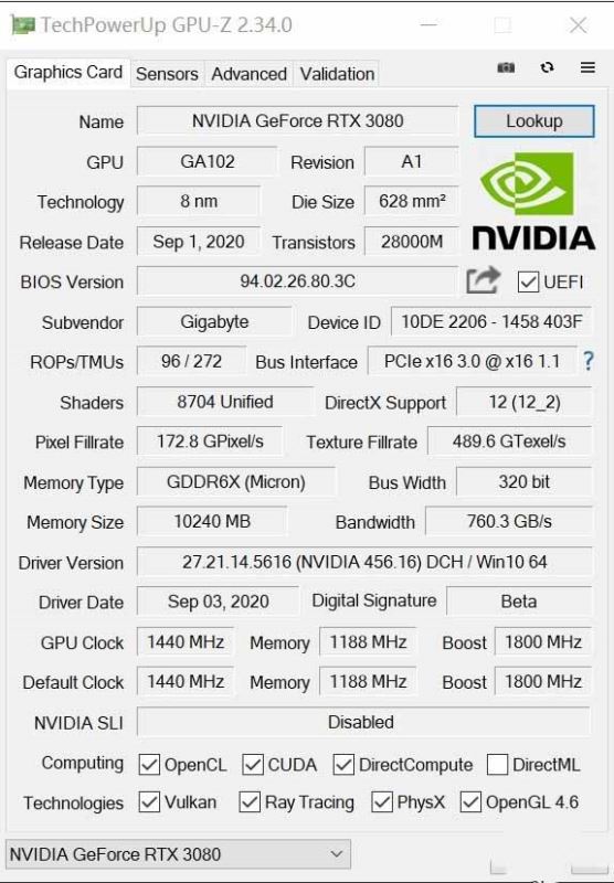 技嘉RTX 3080 GAMING OC显卡怎么样 技嘉RTX 3080 GAMING OC显卡评测