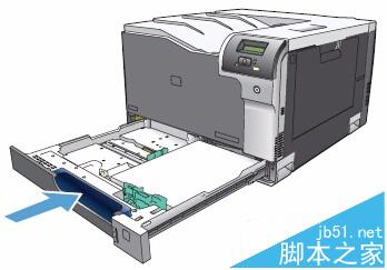 HP CP5225彩色激光打印机怎么给纸盒1和纸盒2放纸?