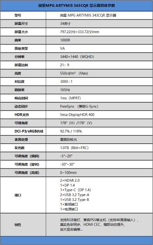 微星MPG343CQR月神怎么样 微星MPG343CQR月神显示器深度评测