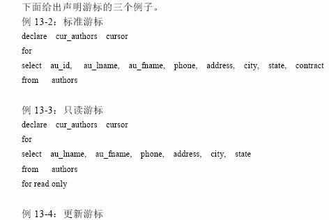 SQL-SERVER 声明游标