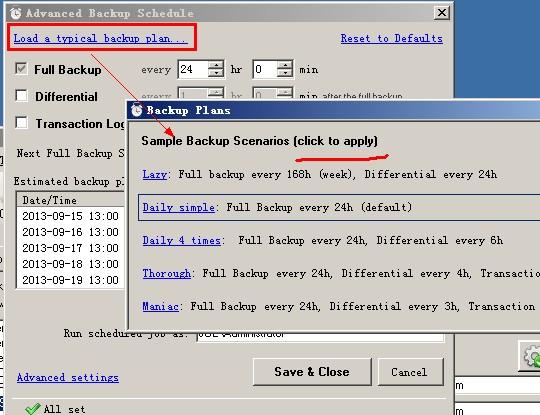 SQLBackupAndFTP 数据库自动备份工具图文教程