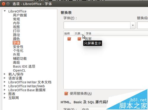 Ubuntu系统中LibreOffice怎么替换显示字体？
