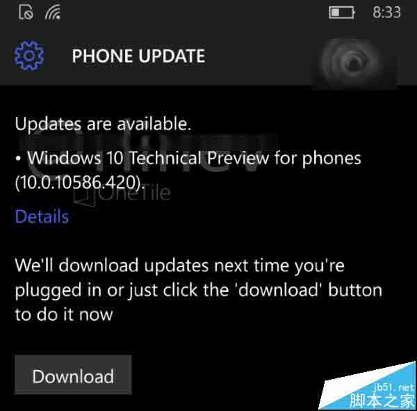 Win10 Mobile预览版10586.420升级截图泄漏