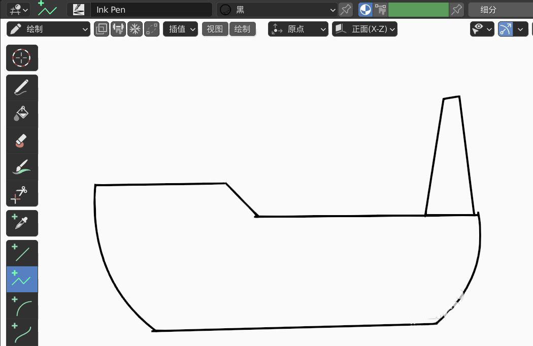 blender2.9怎么画游艇2D简图模型? blender画游艇的技巧