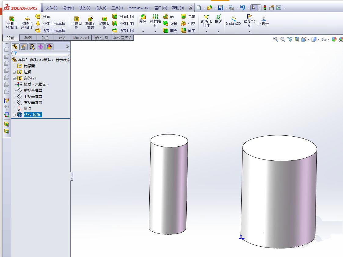 solidworks两个圆柱之间怎么测量距离? sw测量命令的用法