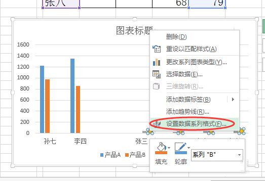 Excel中制作数值差异柱形图的方法