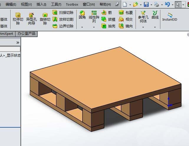 SolidWorks怎么建模三维立体的木托盘?
