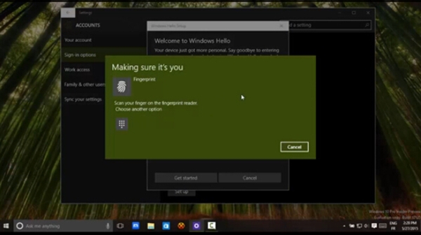 Win10指纹识别功能Windows Hello怎么用？多图演示使用方法