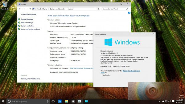 Win10 10074已进阶Insider Preview&rdquo;：RTM版本不远了