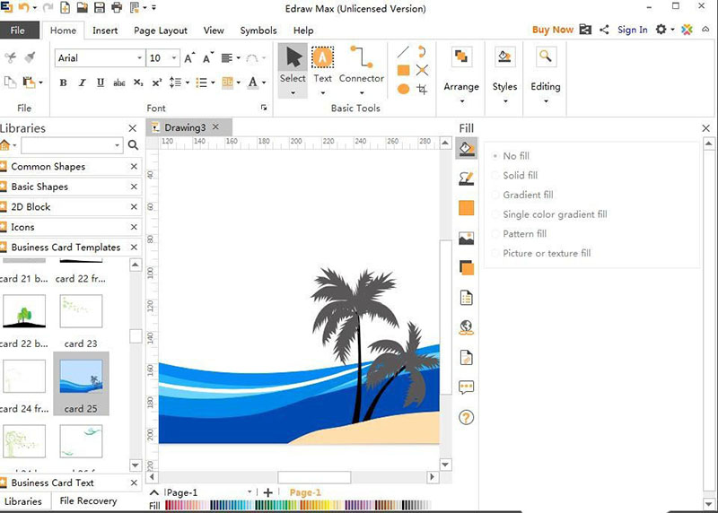 Edraw Max亿图图示怎么创建商业卡片?