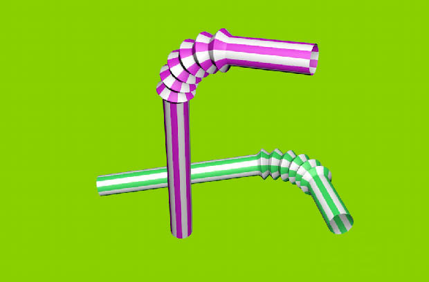 C4D怎么建模吸管? c4d创建三维立体吸管模型的教程