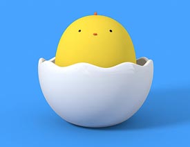 C4D怎么制作蛋壳里的鸡?C4D制作蛋壳里的鸡3D建模教程