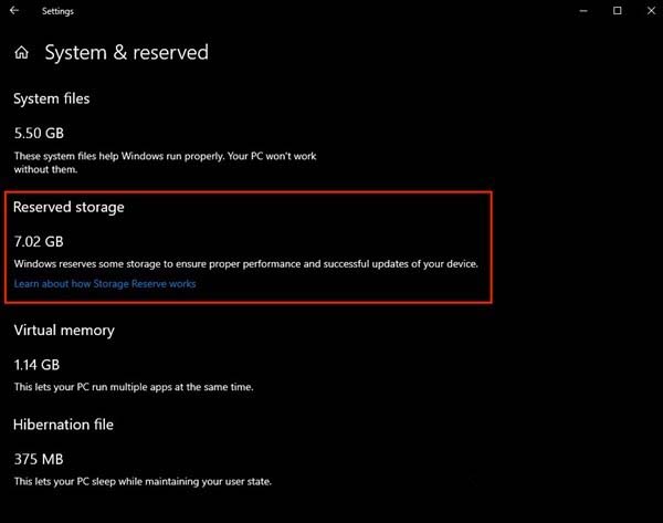 Win10预留7GB空间存储怎么取消?
