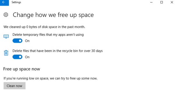 Win10创意者更新上线新功能Storage Sense:硬盘空间自动清理