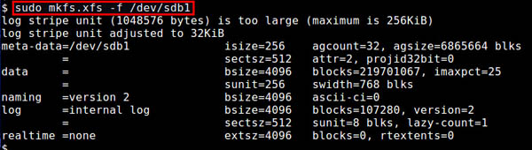 Linux系统如何创建和挂载XFS文件系统