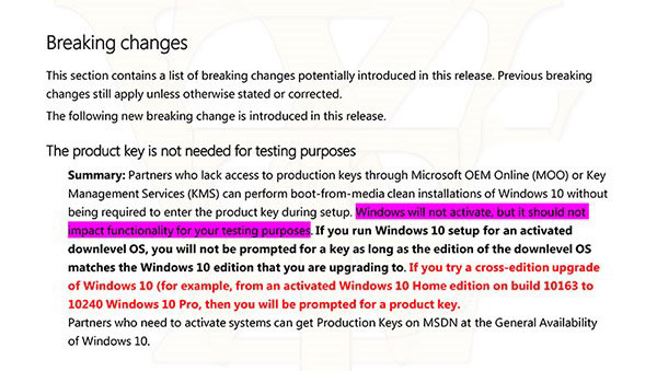 Win10 RTM正式版Build 10240发布日志曝光