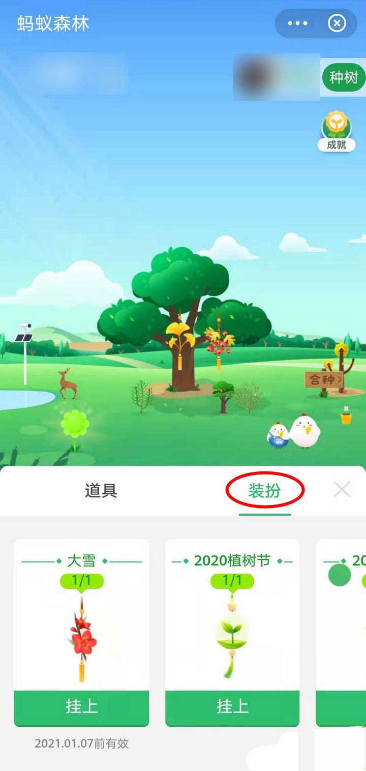 支付宝蚂蚁森林怎么获得大雪挂件?