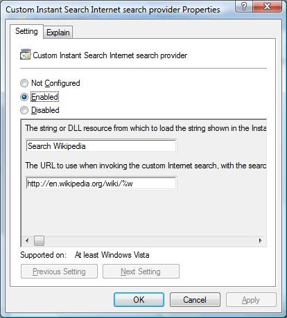将Google搜索设置成Vista的开始菜单搜索