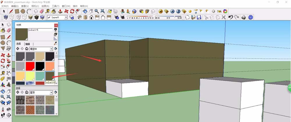 SketchUp草图大师怎么更换材质颜色?