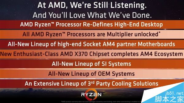 AMD Ryzen将全部支持超线程 且不锁频