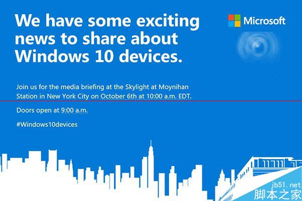 Win10旗舰机新品发布时间确定  10月6日