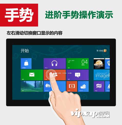 win8平板电脑有哪些手势？如何不使用鼠标操控平板电脑