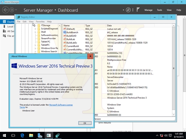 [海量截图+镜像下载]Windows Server 2016第三技术预览版泄露