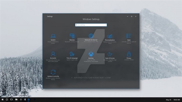 Win10.4毛玻璃界面图赏:白色任务栏抢眼
