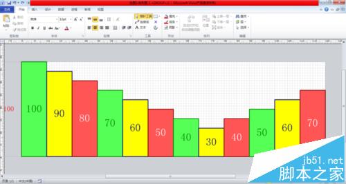 visio2010怎么制作条形图?