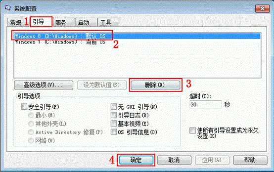 如何从双系统中卸载删除Windows 8系统(针对同时装有win7/win8)