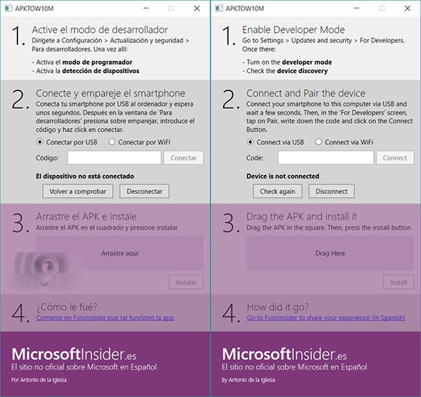 Windows 10手机Android apk实用工具怎么实现一键安装？