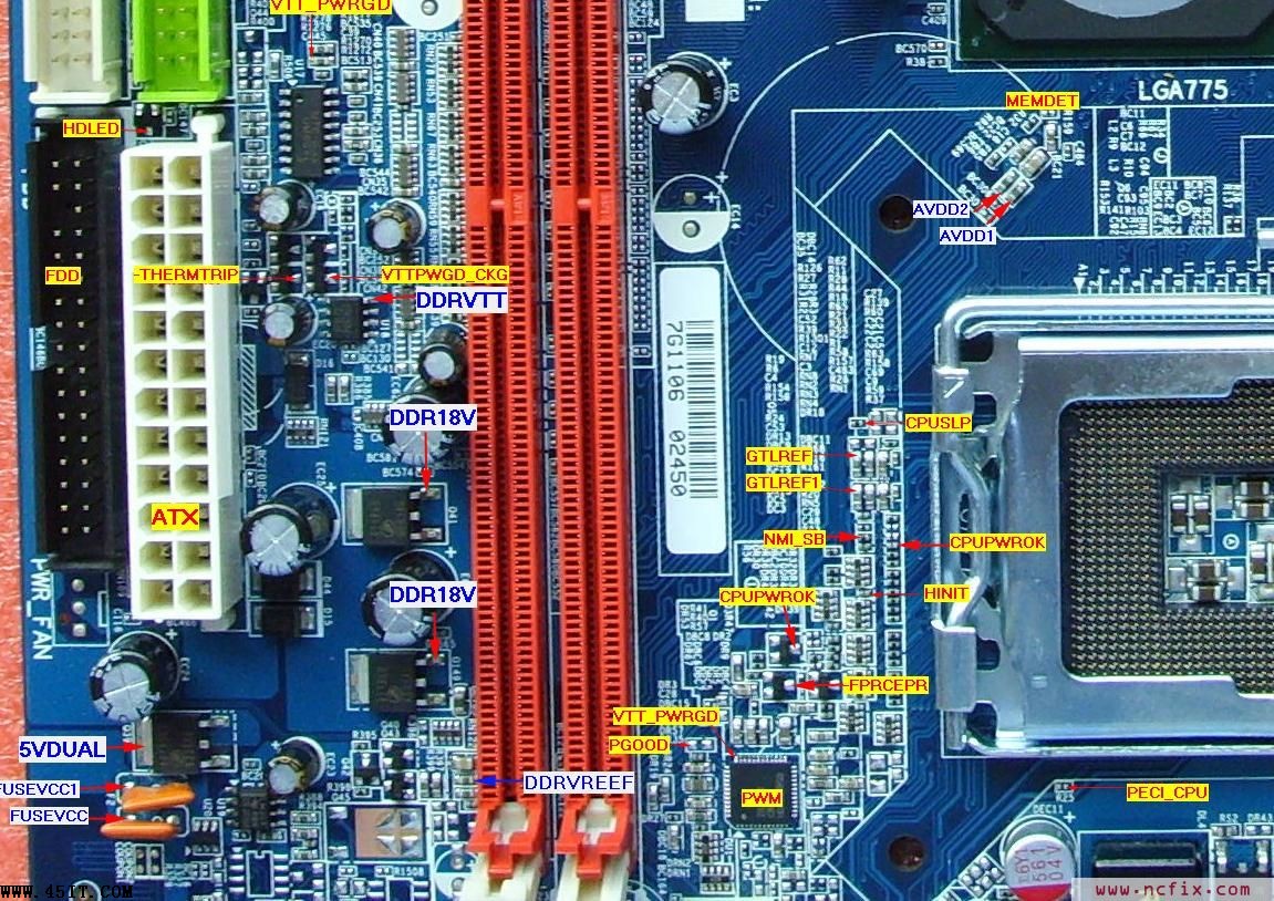 技嘉VM900M主板测试点实图