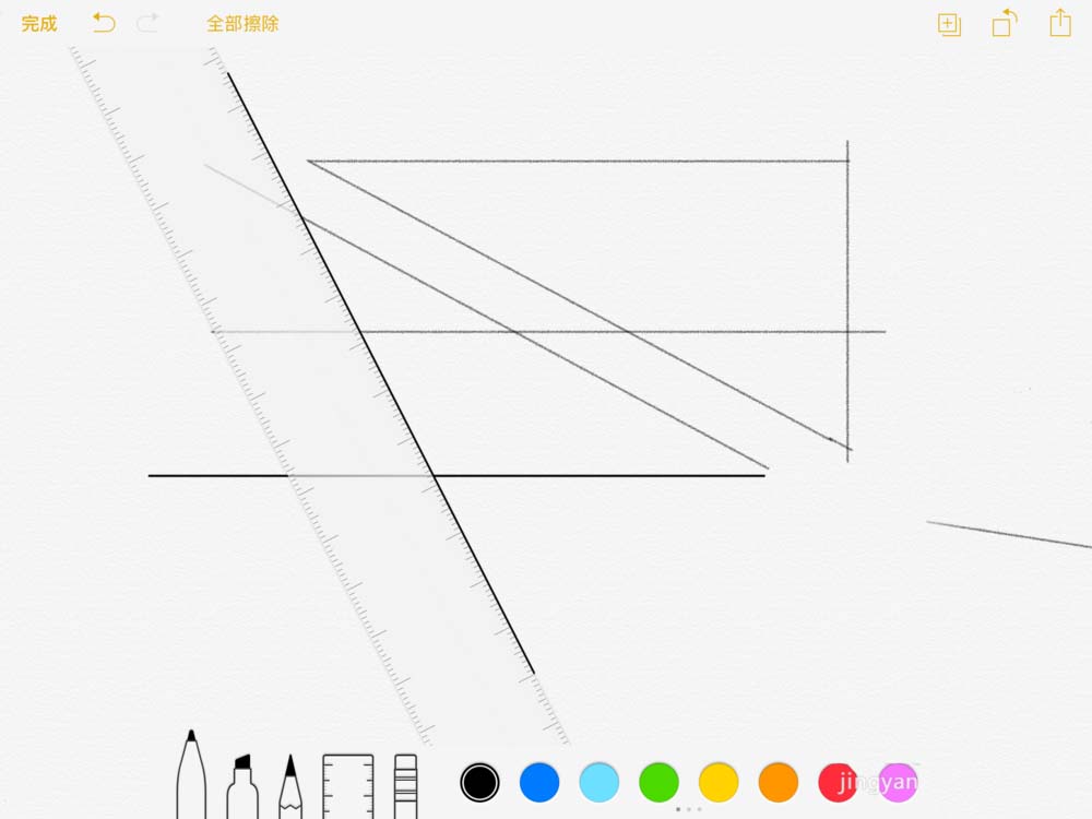 iPad自带的备忘录怎么绘制几何图形?