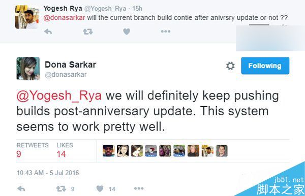 Win10一周年更新RTM版推送后 Insider预览继续更新