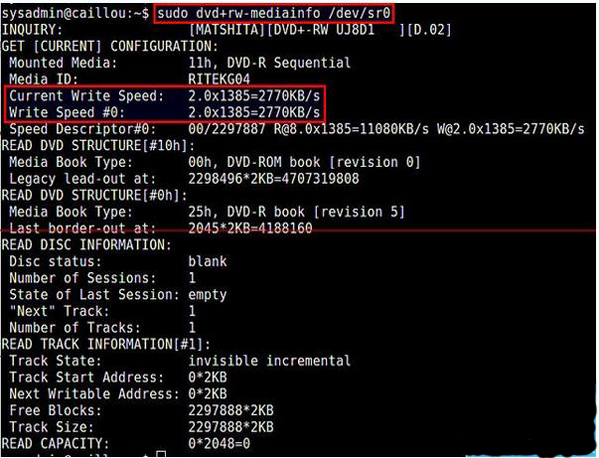 Linux下检测DVD刻录机的设备名及写入速度的几种方法