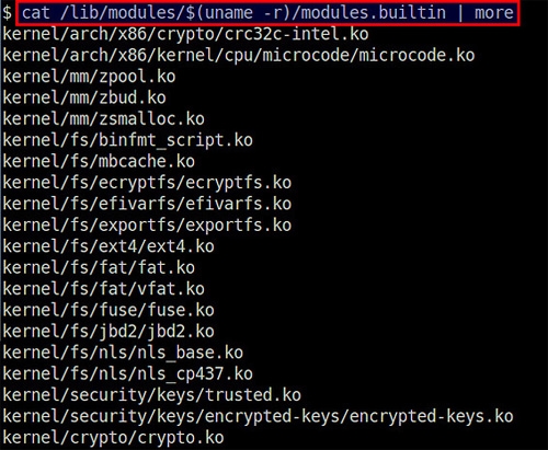 如何获得Linux系统的内置模块和设备驱动列表