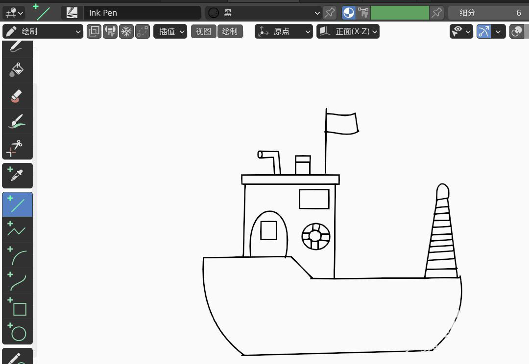 blender2.9怎么画游艇2D简图模型? blender画游艇的技巧