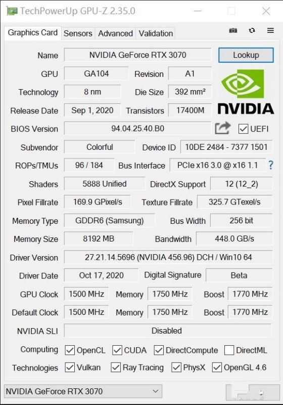 iGame RTX 3070 Ultra OC显卡怎么样 iGame RTX 3070 Ultra OC详细评测