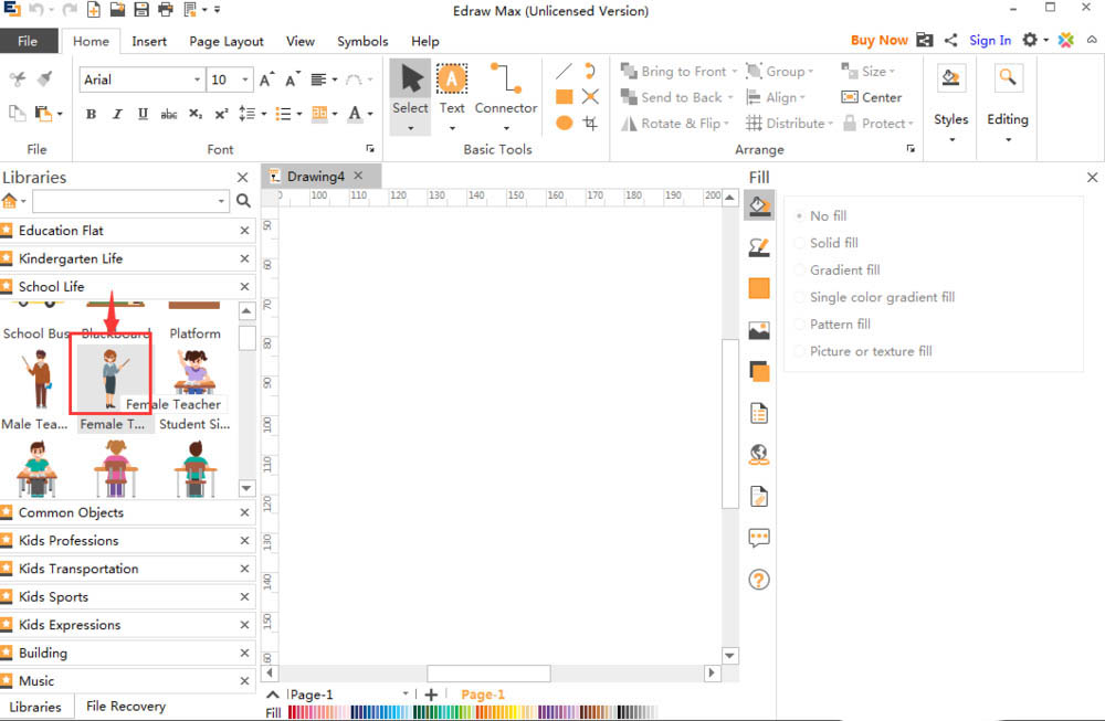 Edraw Max亿图图示怎么画女教师人物形象?