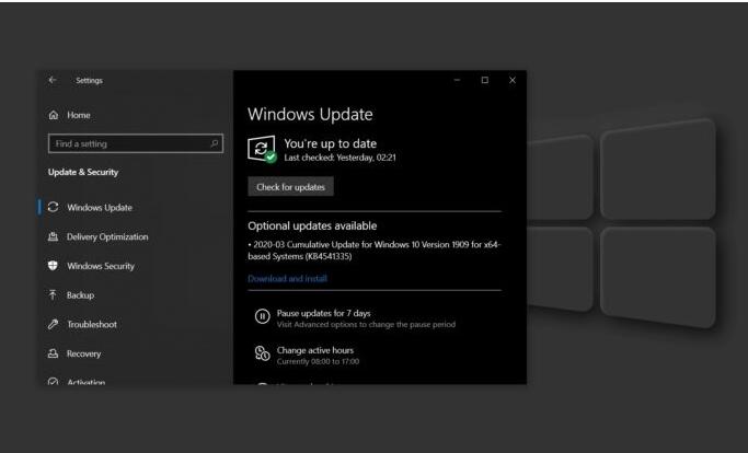 Win10 KB4541335 部分用户系统崩溃、安装失败解决办法