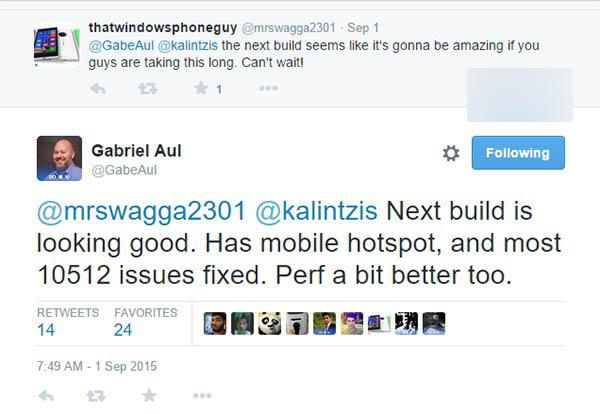 下个Win10 Mobile预览版将修复10512系统众多Bug 包括网络共享