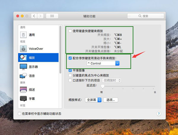 MacOS bigsur11.2连击缩放窗口功能怎么关闭或开启?
