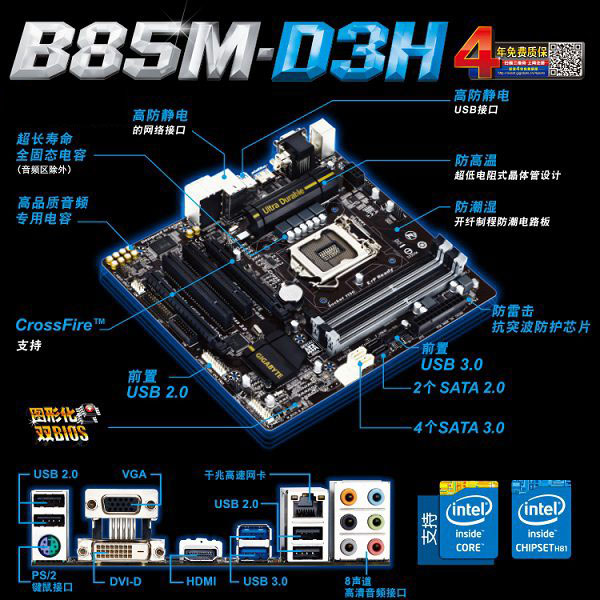 i3 4160配什么主板好？适合i3 4160的B85主板推荐