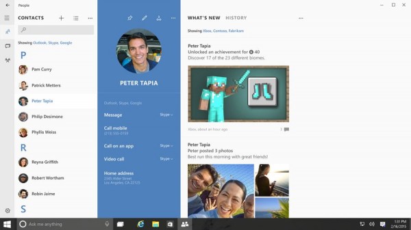 Win10整合Skype  类似苹果的iMessage服务