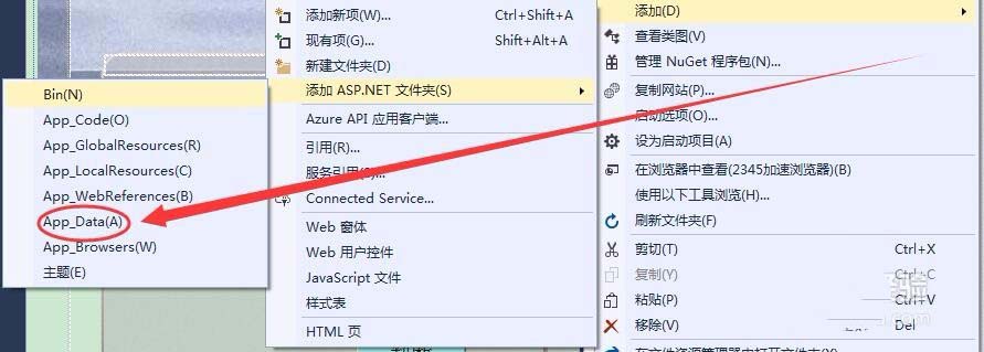 vs添加ASP.Net文件夹中各选项是什么意思?
