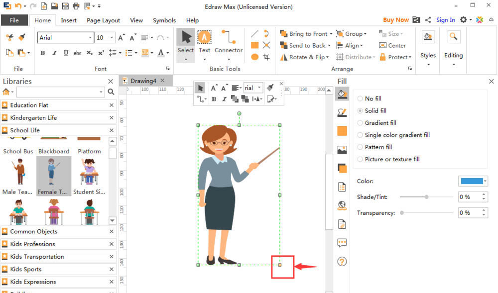 Edraw Max亿图图示怎么画女教师人物形象?