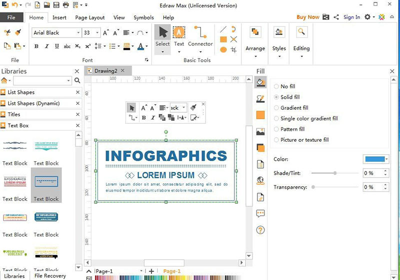 EDraw Max亿图图示怎么创建漂亮的文本框样式?