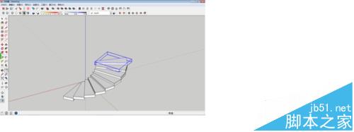SketchUp2014怎么绘制画旋转楼梯?