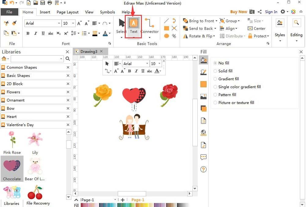 Edraw max亿图图示怎么制作情人节贺卡?