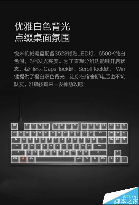 299元小米悦米机械键盘有几种背光色?